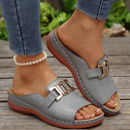 Quinlisse | Buckle Strap Casual Slide Sandals