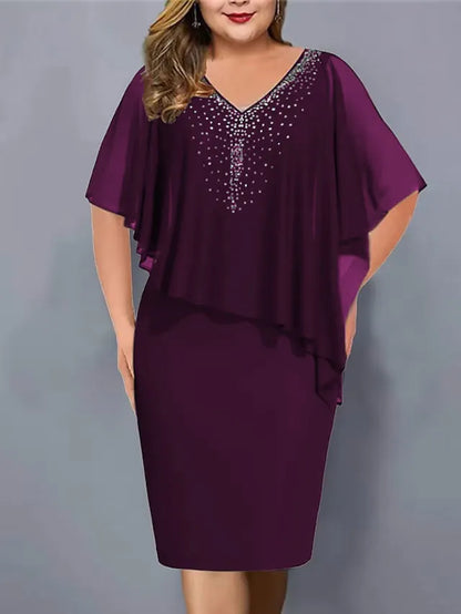 Faustine | Elegant Chiffon Cape Dress