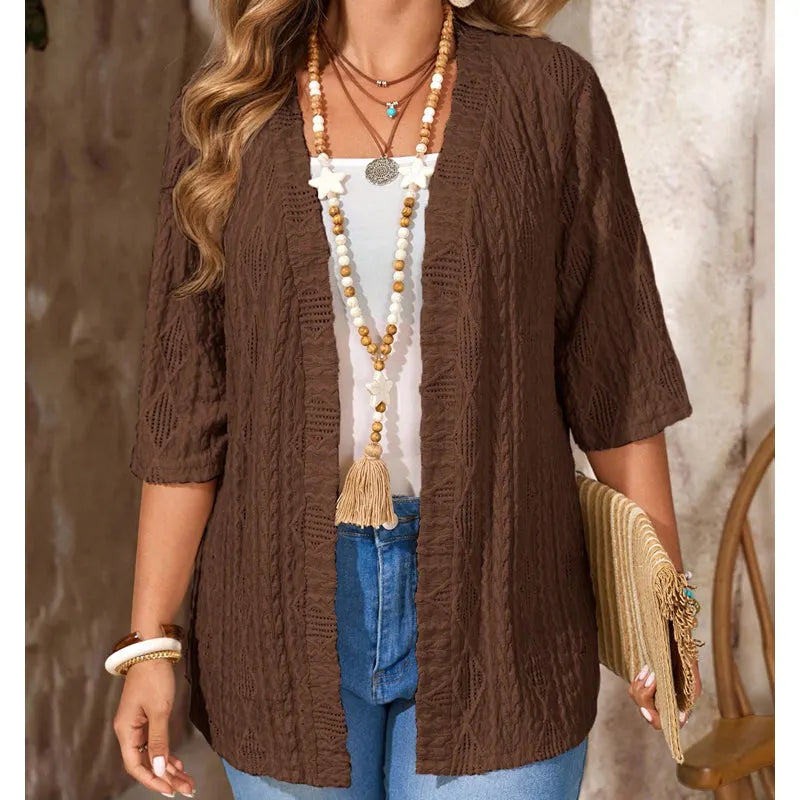 Queniva | Open Front Layered Cardigan Set