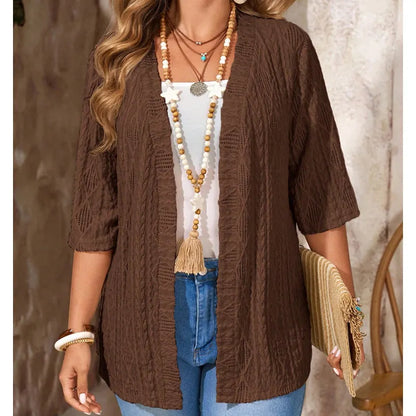 Queniva | Open Front Layered Cardigan Set