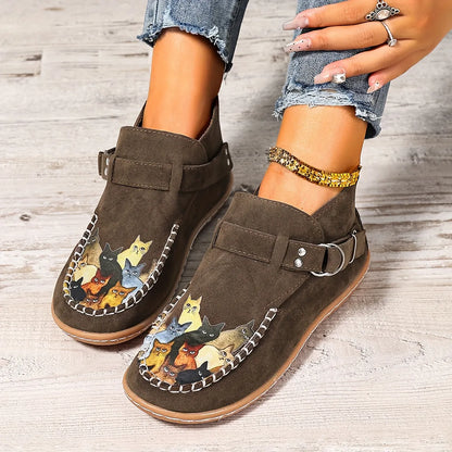 Flannery | Whimsical Cat Detail Casual Loafers