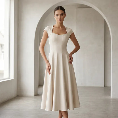 Aderyn | Elegant Square Neck Maxi Dress