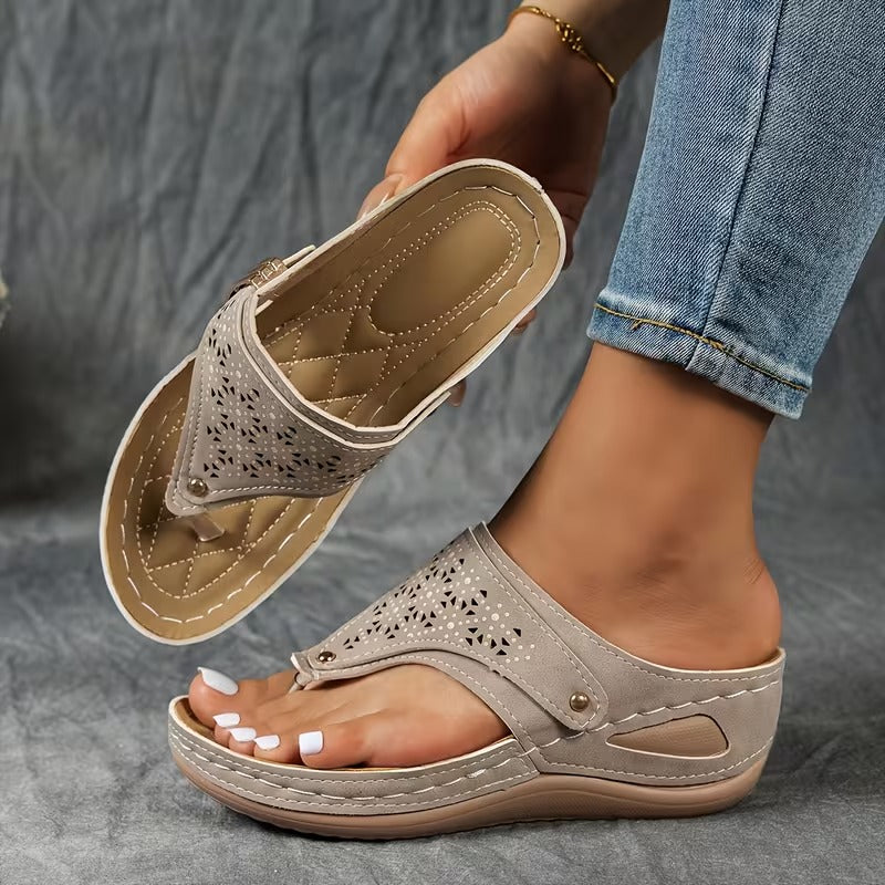Solvane | Cutout Comfort Slide Sandals