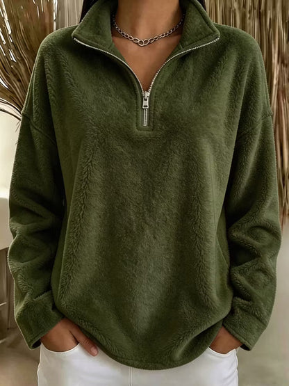 Fiorael | Soft Fleece Half Zip Sweater