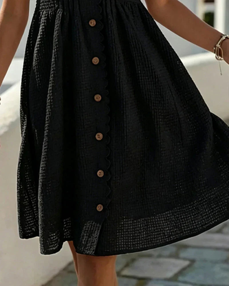 Deliora | Elegant Lace Sleeve Day Dress