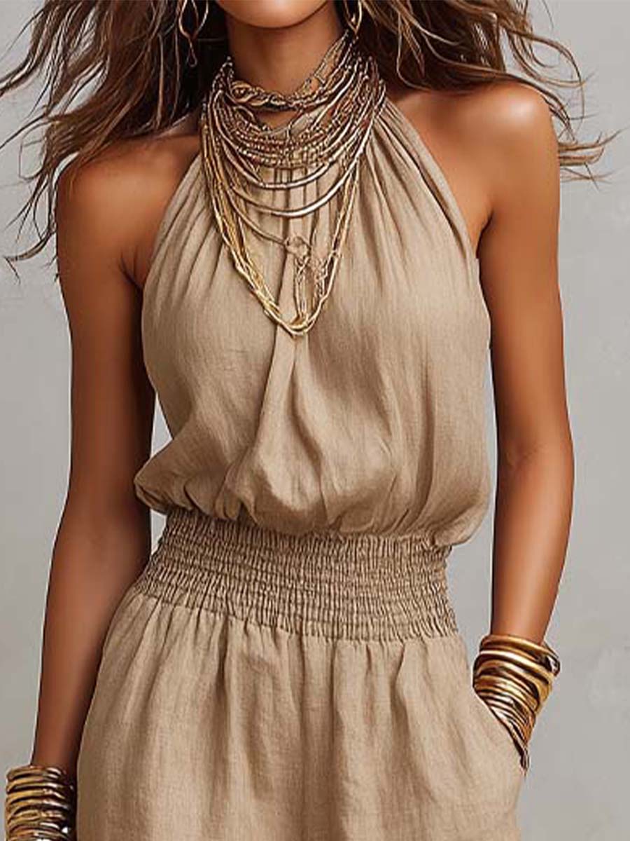 Brisea | Relaxed Linen Blend Jumpsuit