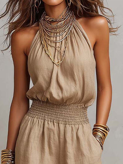 Brisea | Relaxed Linen Blend Jumpsuit