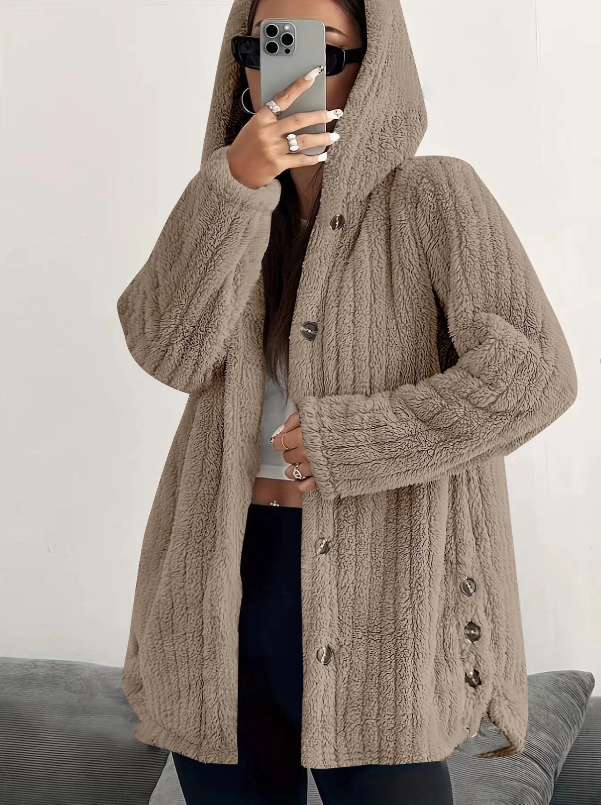 Leonie | Relaxed Plush Hooded Jacket
