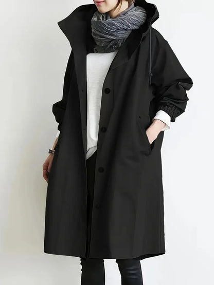 Francine | Button Front Hooded Jacket