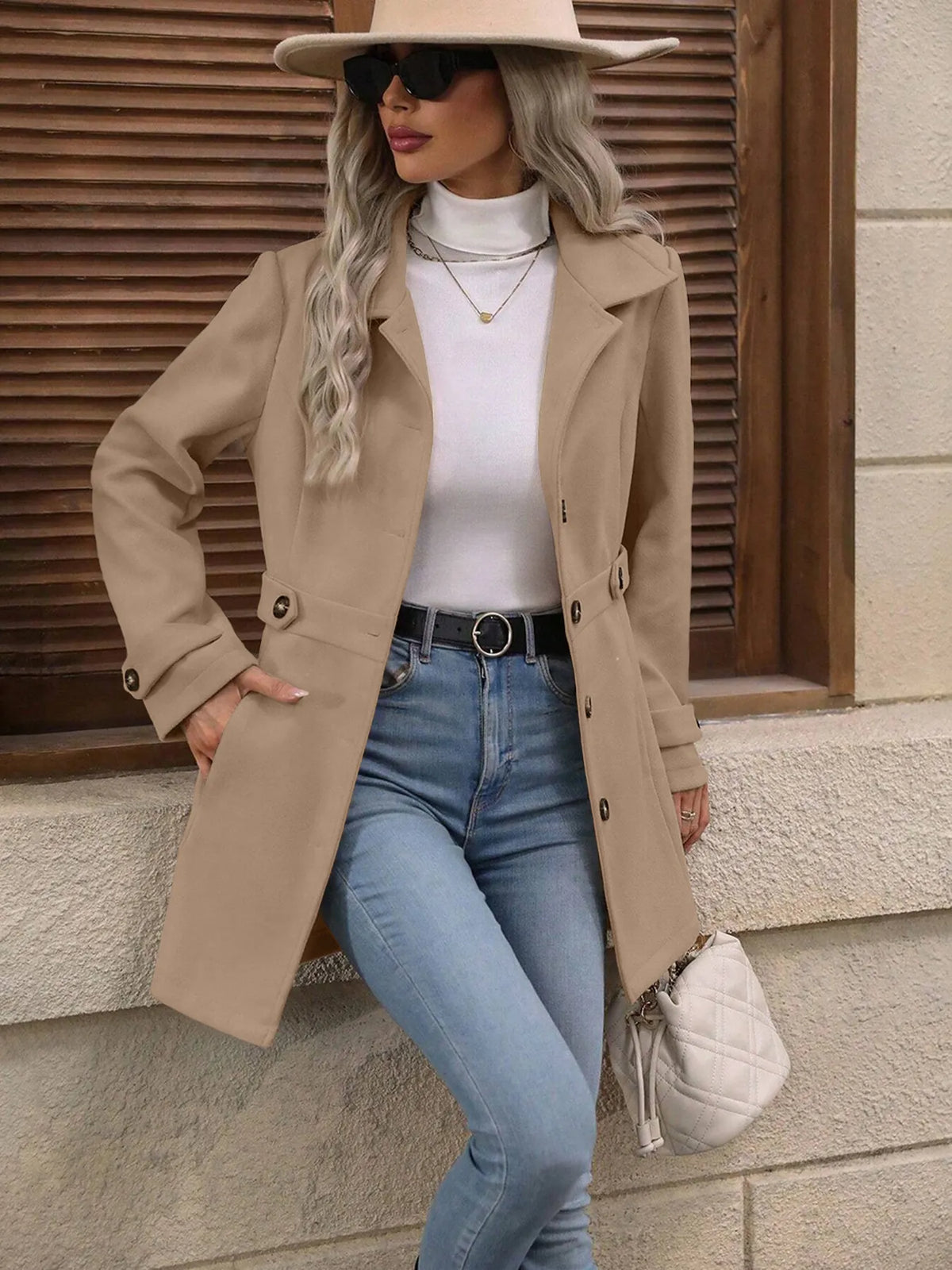 Jacintha | Classic Tailored Mid Length Coat