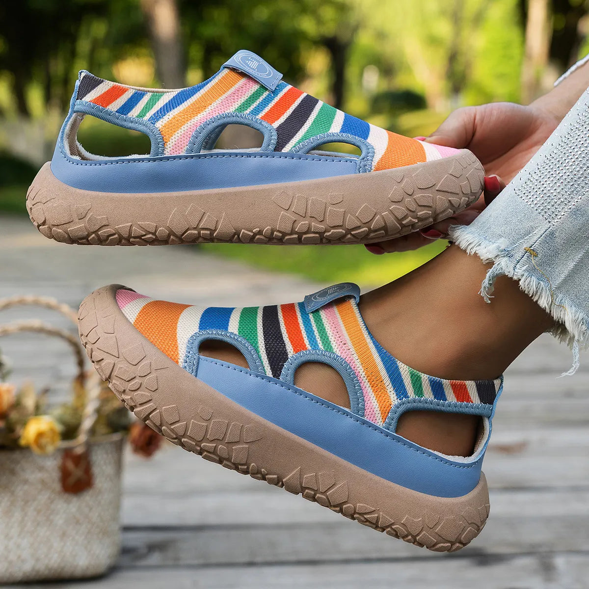 Elvara | Cushioned Cutout Walking Shoes