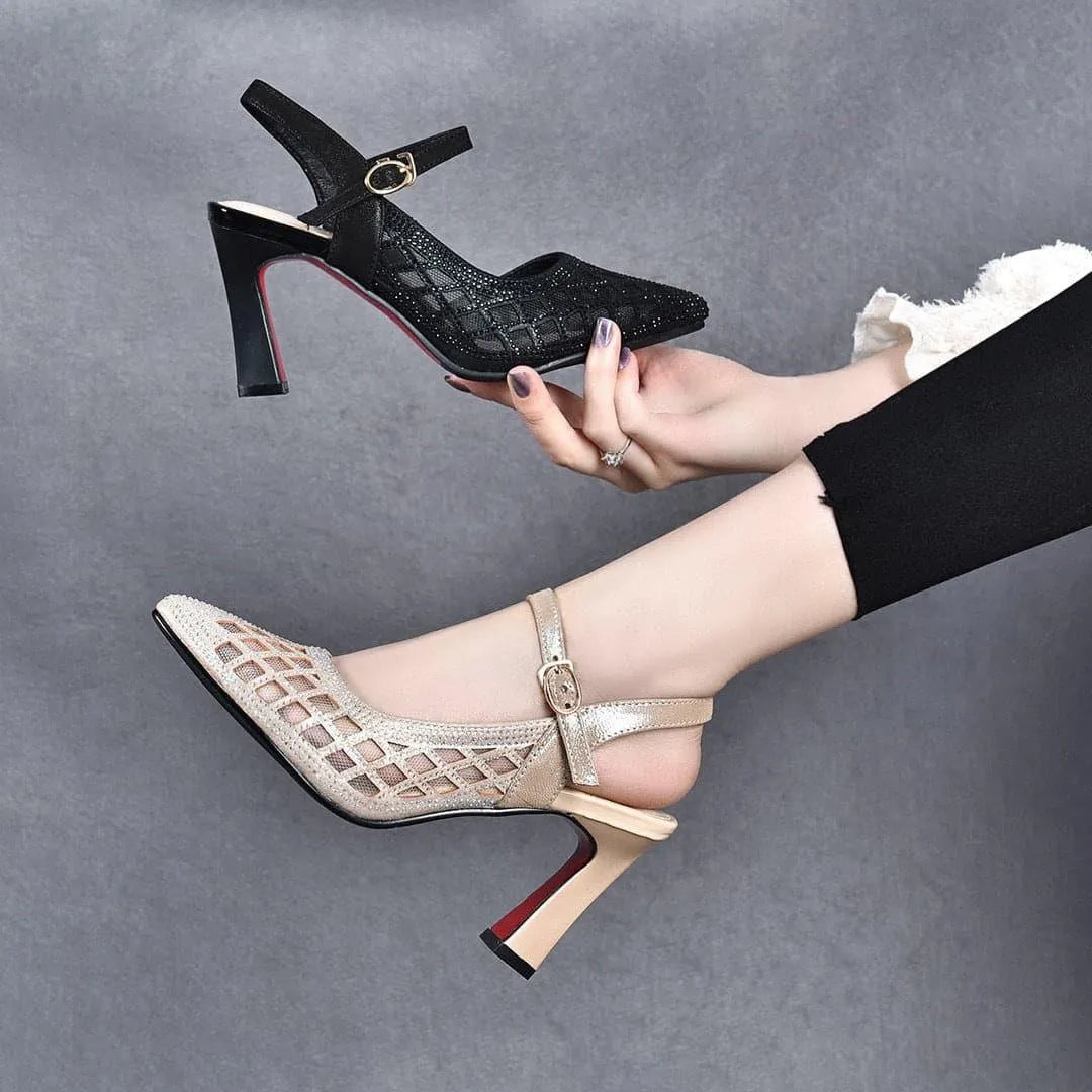 Bellisara | Elegant Buckled Mesh Pumps