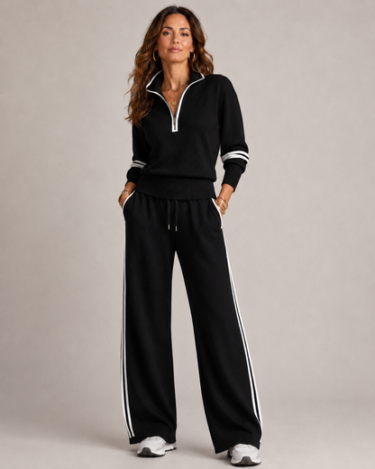 Quenara | Sporty Quarter Zip Two Piece Set