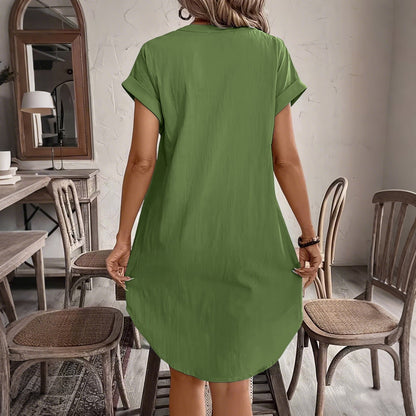 Ainslea | Textured Mini Shirt Dress