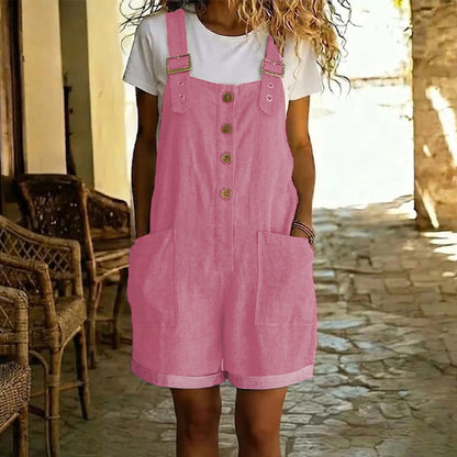 Aubrielle | Button Front Pocket Romper