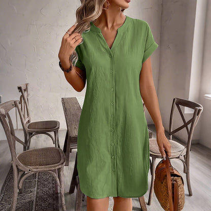 Ainslea | Textured Mini Shirt Dress