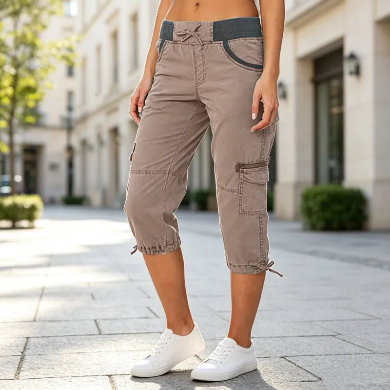 Calindra | Drawstring Utility Capri Pants