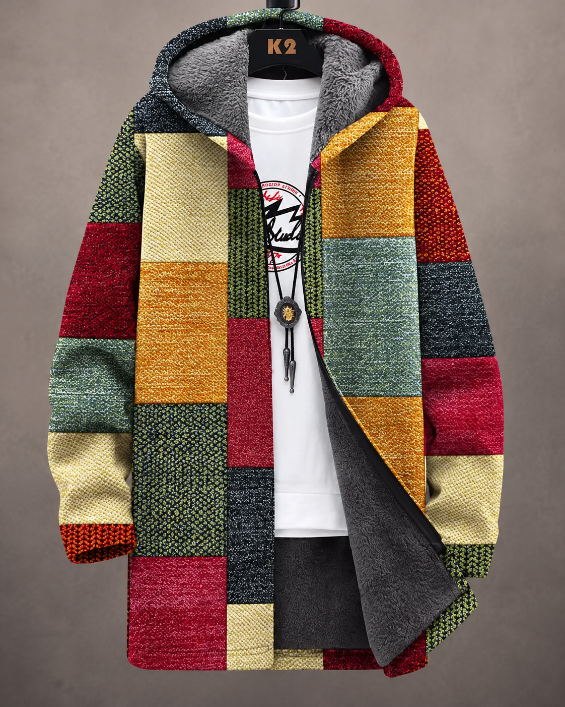 Geneva | Warm Geometric Hooded Jacket