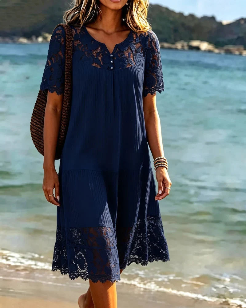 Roselinde | Relaxed Short Sleeve Lace Dress