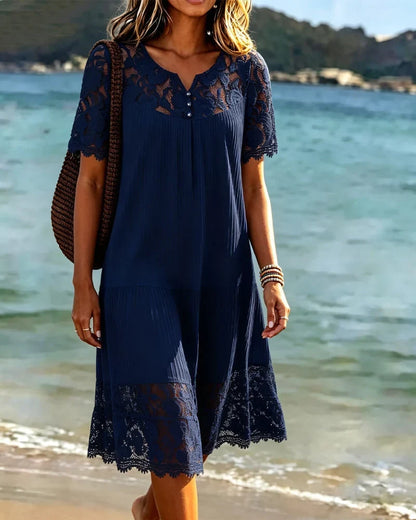 Roselinde | Relaxed Short Sleeve Lace Dress