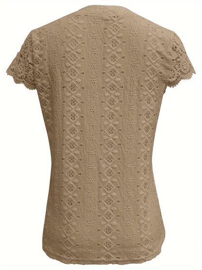 Delaine | Elegant Crochet Trim Blouse