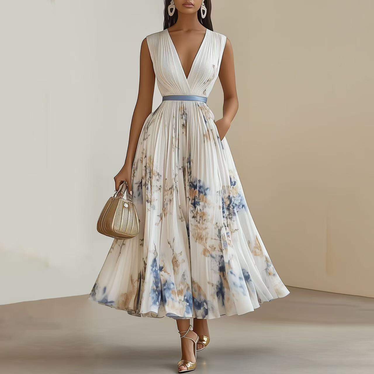 Serenelle | Sleeveless Floral Occasion Dress