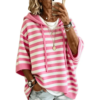 Elowise | Relaxed Stripe Hooded Sweater