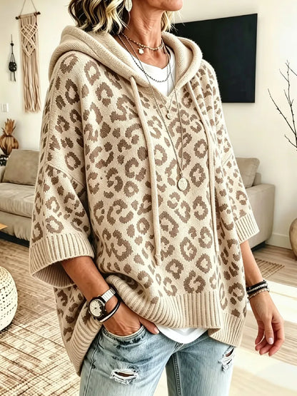 Loxley | Leopard Hooded Knit Sweater