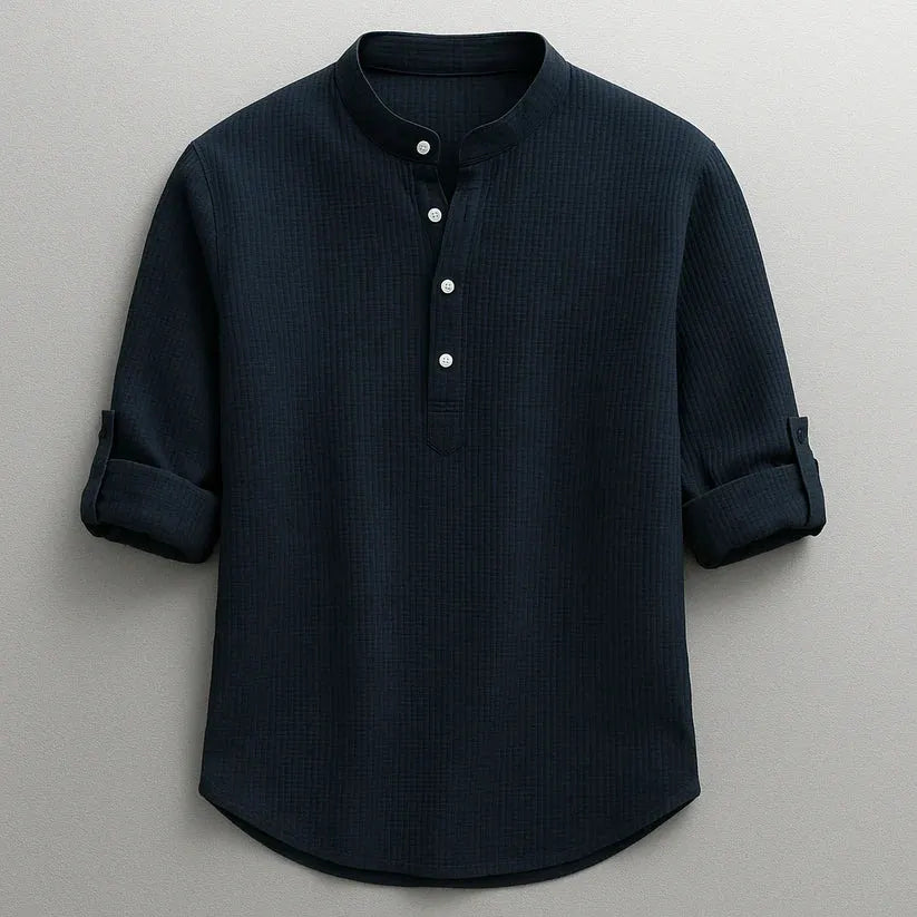 Kendrick | Waffle Knit Henley Shirt