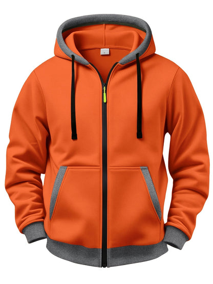 Lachlan | Contrast Trim Zip Up Hoodie