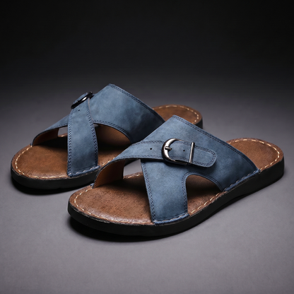 Thacker | Adjustable Leather Slide Sandals