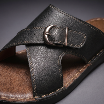 Thacker | Adjustable Leather Slide Sandals