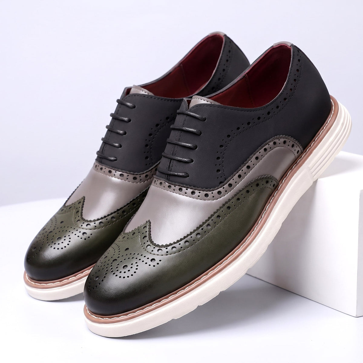 Norwin | Two Tone Brogue Lace Up Shoes