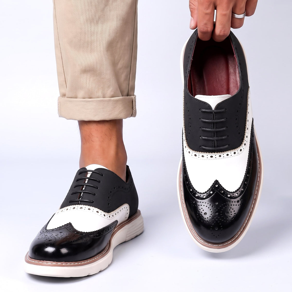 Norwin | Two Tone Brogue Lace Up Shoes