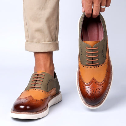 Norwin | Two Tone Brogue Lace Up Shoes
