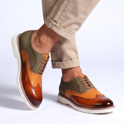 Norwin | Two Tone Brogue Lace Up Shoes