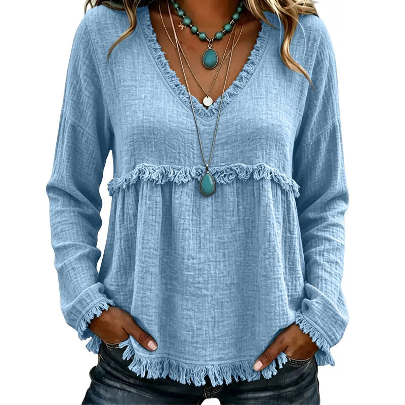 Catriona | Relaxed Tassel Trim Blouse