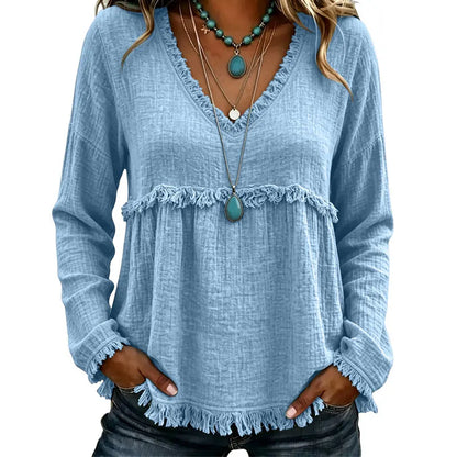 Catriona | Relaxed Tassel Trim Blouse