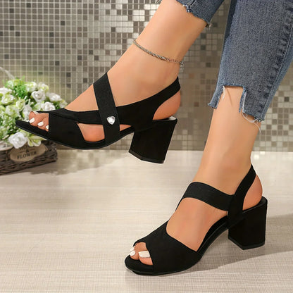 Zyvelle | Cross Strap Block Heel Sandals