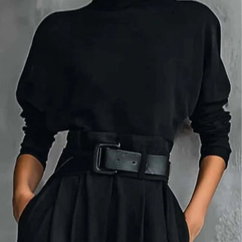 Rhiannon | Elegant Turtleneck Wide Leg Jumpsuit
