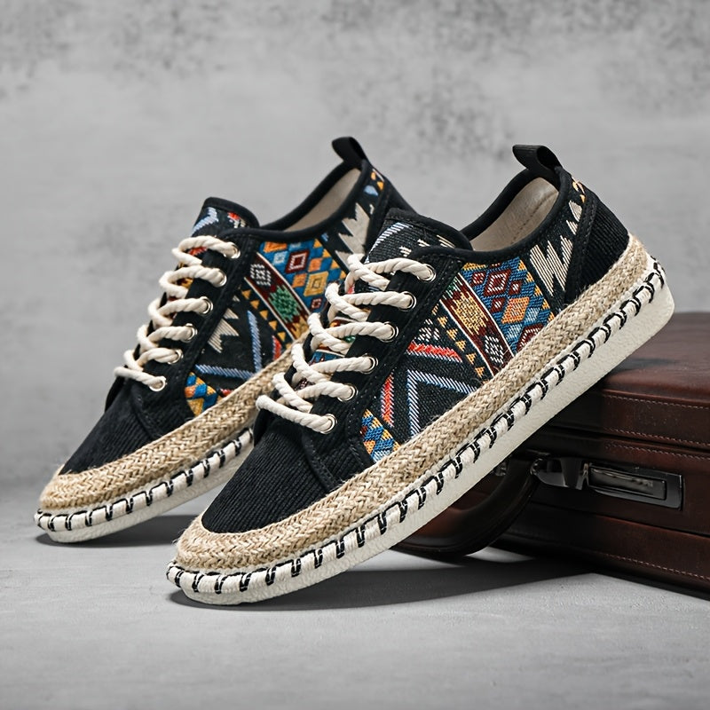 Langston | Canvas Tribal Lace Up Sneakers