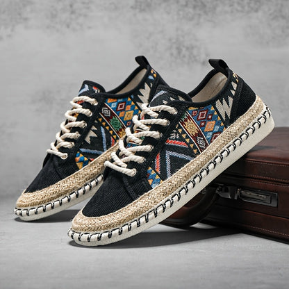 Langston | Canvas Tribal Lace Up Sneakers