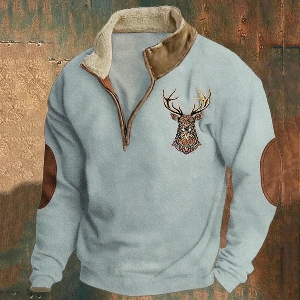 Lorcan | Vintage Deer Patch Pullover
