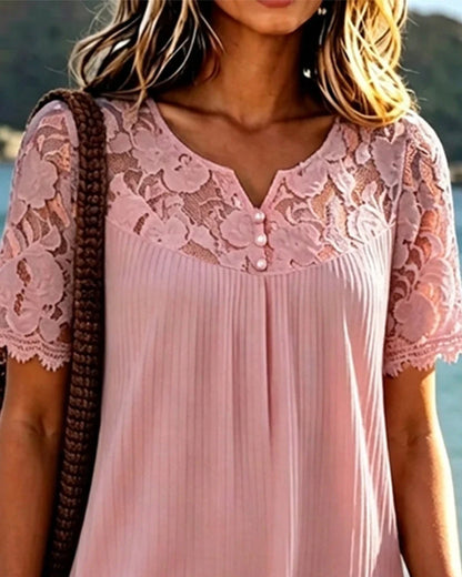 Roselinde | Relaxed Short Sleeve Lace Dress