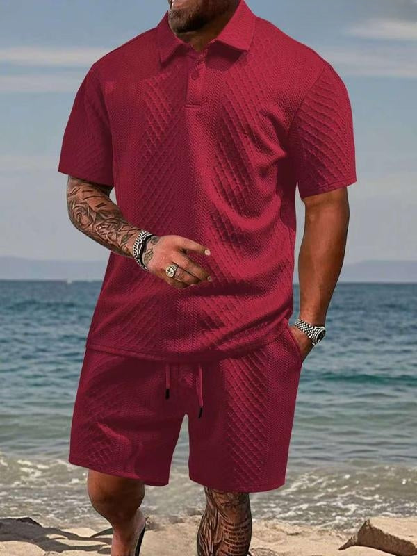Zyvantex | Textured Polo Two Piece Set