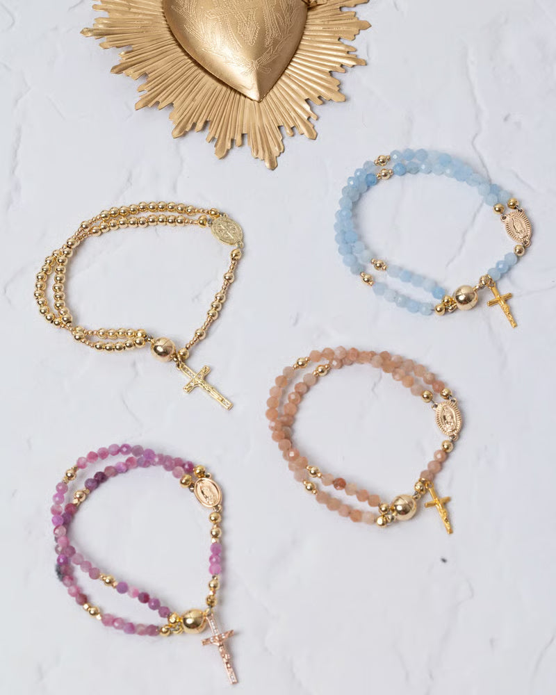 Elyssara | Cross Pendant Beaded Necklace