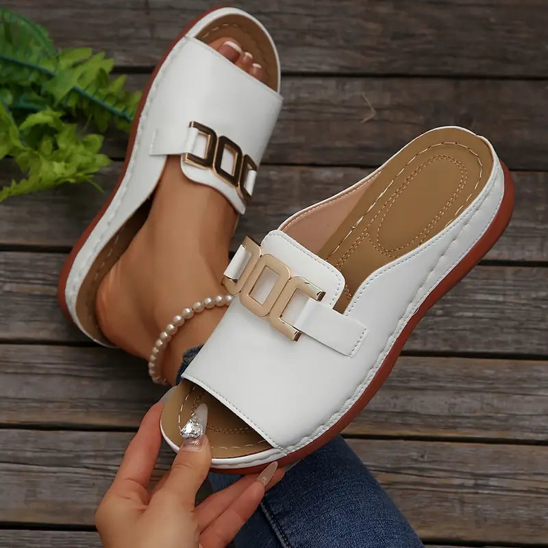 Quinlisse | Buckle Strap Casual Slide Sandals