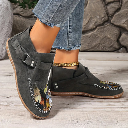 Flannery | Whimsical Cat Detail Casual Loafers