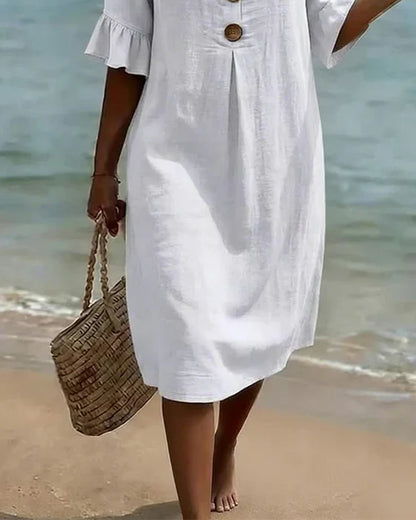 Karessa | Ruffle Sleeve Casual Dress