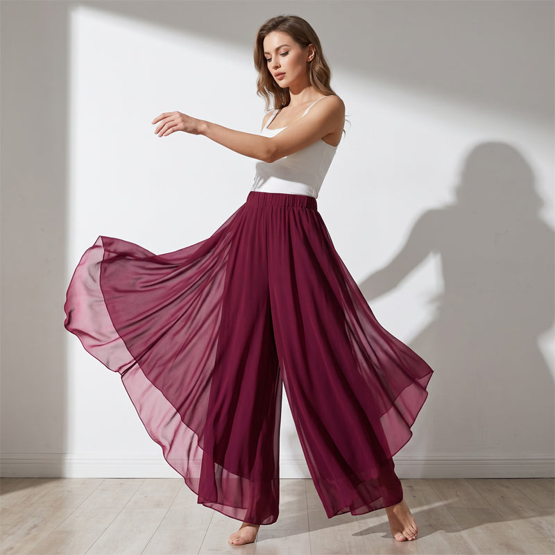 Aveline | Flowing Chiffon Palazzo Trousers